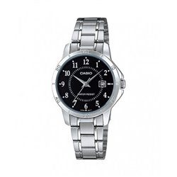 Reloj SeÃ±ora Casio plateado con numeros LTP-V004D-1B