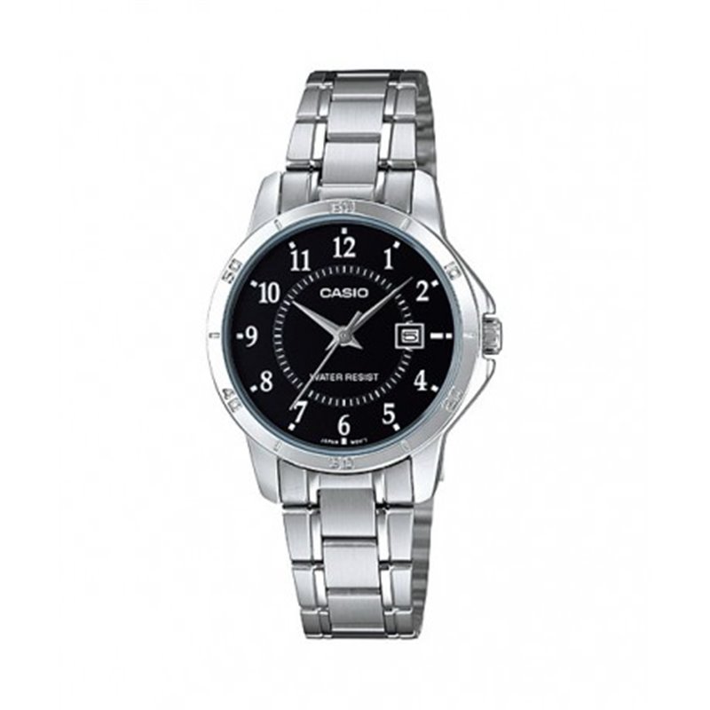 Reloj SeÃ±ora Casio plateado con numeros LTP-V004D-1B