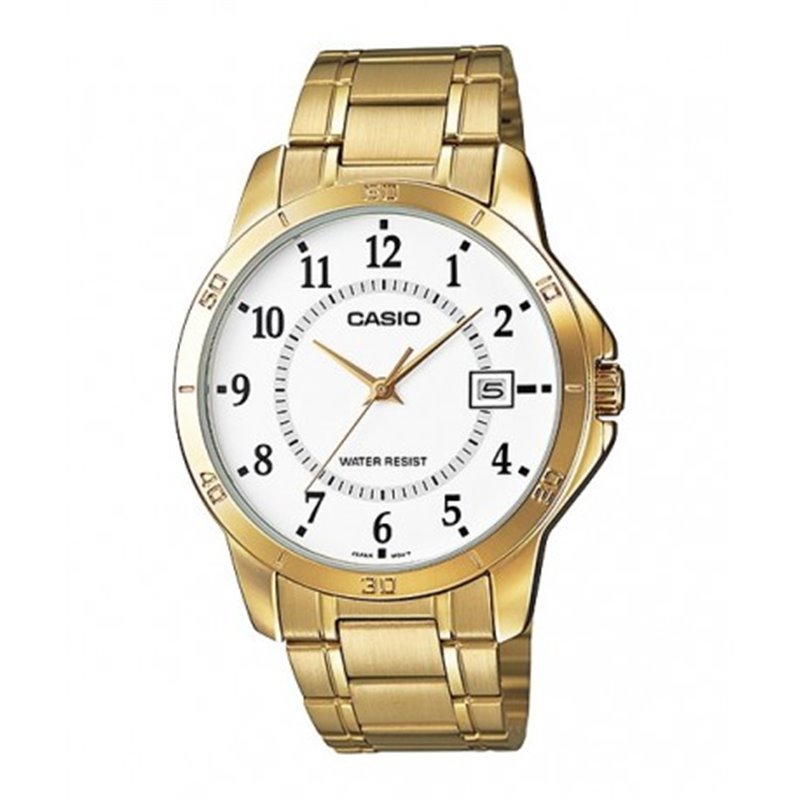 Reloj Caballero Casio dorado con numeros MTP-V004G-7B