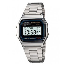 CASIO Reloj retro vintage de moda unisex plateado A-158WA-1DF