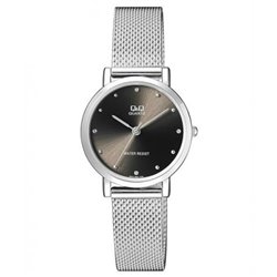 Reloj de moda para mujer plateado esfera negra Q&Q QA21J222Y