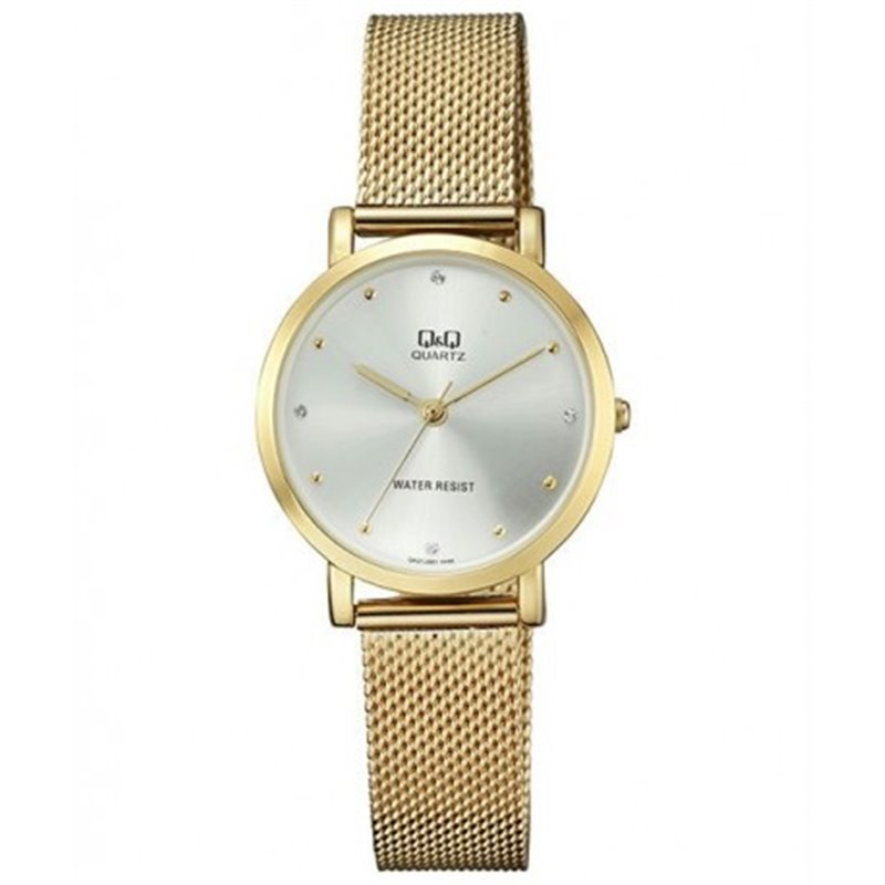 Reloj de moda para mujer dorado Q&Q QA21J001Y