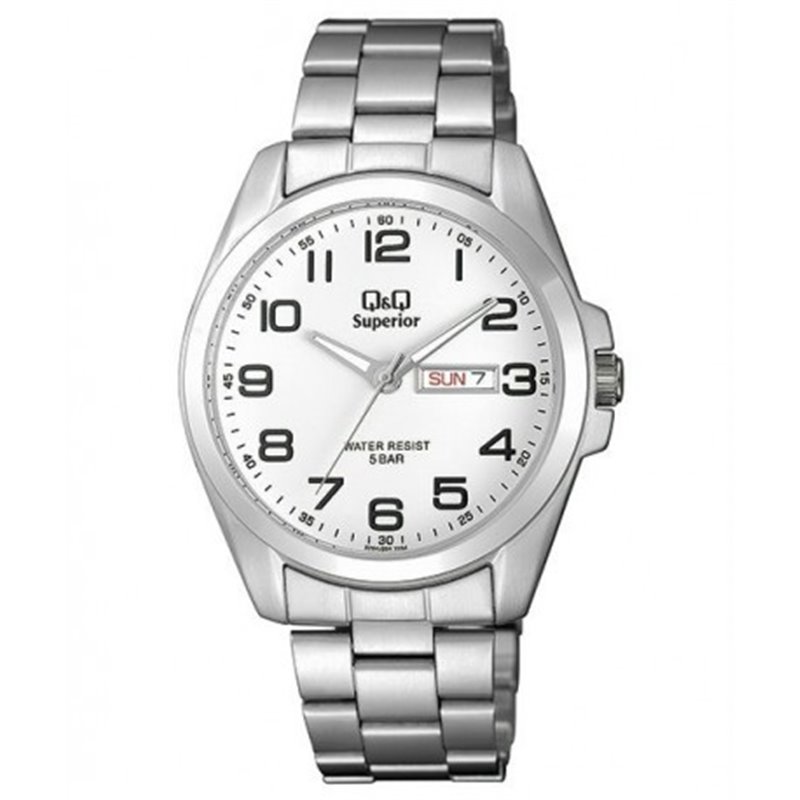 Reloj Caballero doble Calendario con numeros arabes Q&Q S284J204Y