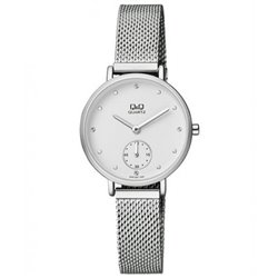 Reloj de moda retro plateado para mujer Q&Q QA97J201Y