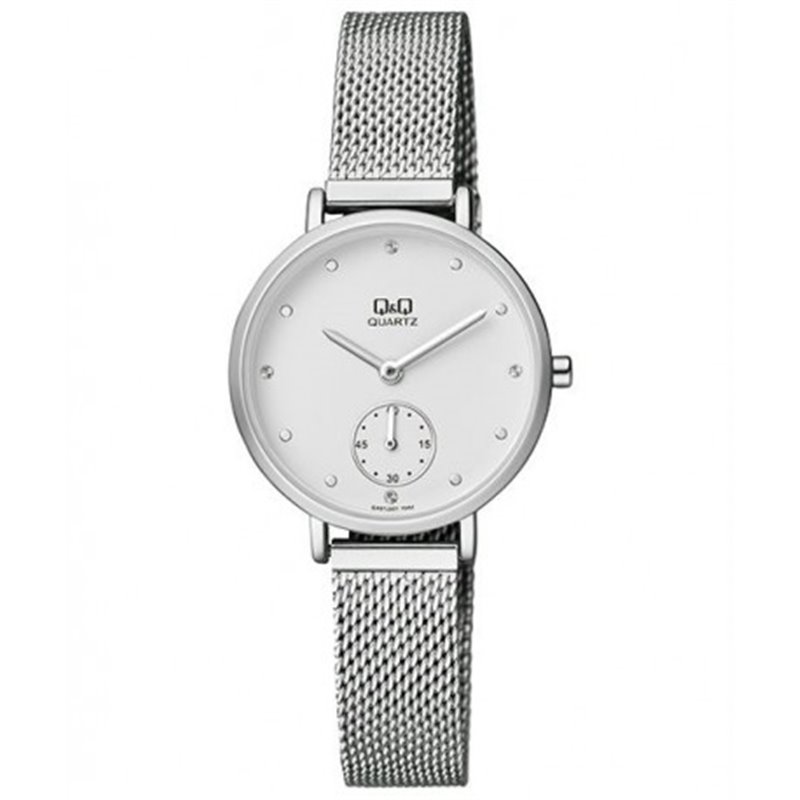 Reloj de moda retro plateado para mujer Q&Q QA97J201Y