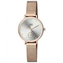 Reloj de moda retro color oro rosa para mujer Q&Q QA97J011Y