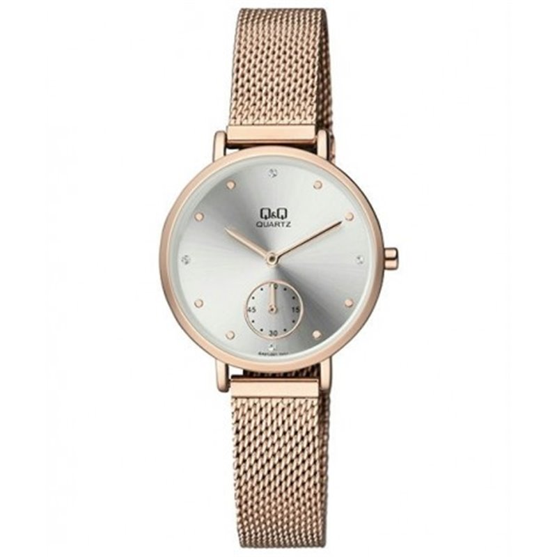 Reloj de moda retro color oro rosa para mujer Q&Q QA97J011Y