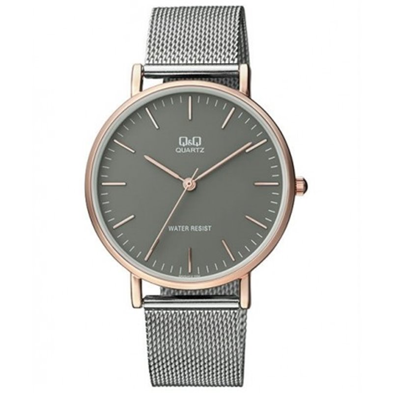 Reloj de moda unisex plateado y dorado esfera gris Q&Q QA20J412Y