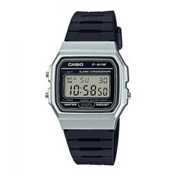 CASIO Reloj retro vintage de moda unisex color negro y plata F-91WM-7A