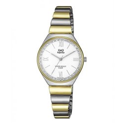 Relojes Q&Q de Acero Sumergible bicolor Mujer esfera blanca S293J407Y