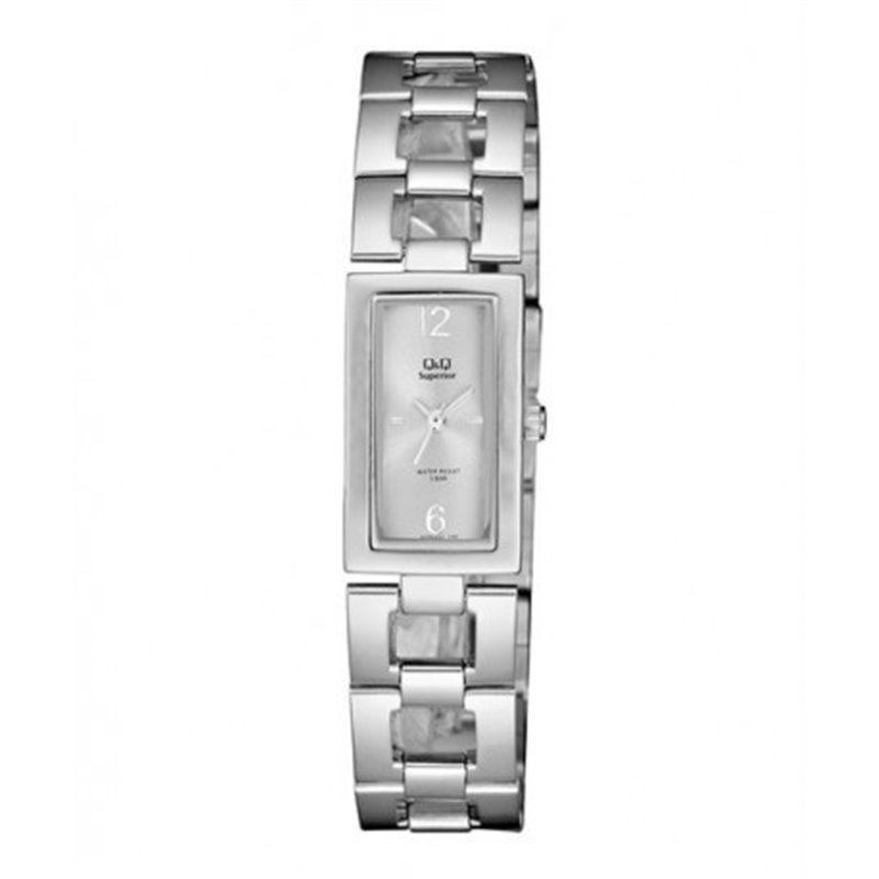 Relojes Q&Q rectangular para Mujer sumergible esfera blanca S299J201Y