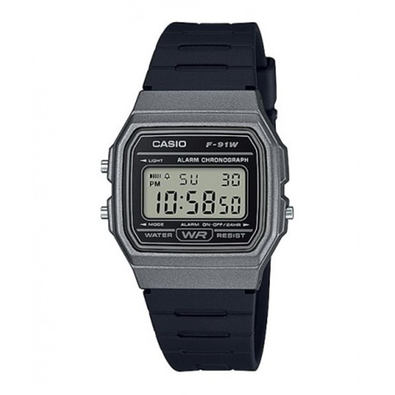 CASIO Reloj retro vintage de moda unisex color negro y gris F-91WM-1B