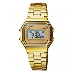 Vintage Reloj retro unisex dorado con brazalete dorado de Q&Q  fabricado por Citizen M173J002Y