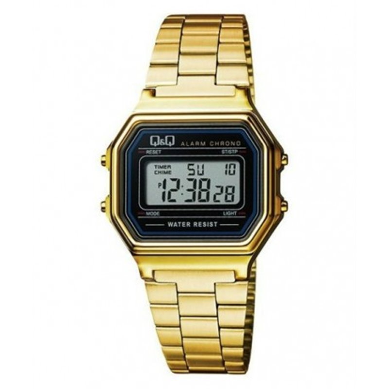 Vintage Reloj retro unisex dorado con cadena dorado de Q&Q  fabricado por Citizen M173J003Y