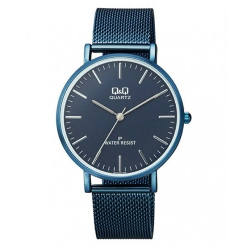 Reloj de moda unisex azul metalizado con esfera azul de Q&Q QZ18J402Y