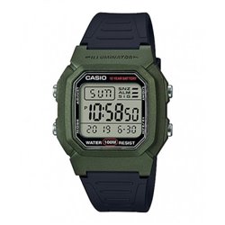 Reloj pulsera digital color negro y verde CASIO para hombre W-800HM-3A