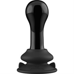 GLOBY - GLASS VIBRATOR - WITH SUCTION CUP AND REMOTE - RECHARGEABLE - 10 VELOCIDADES - NEGRO