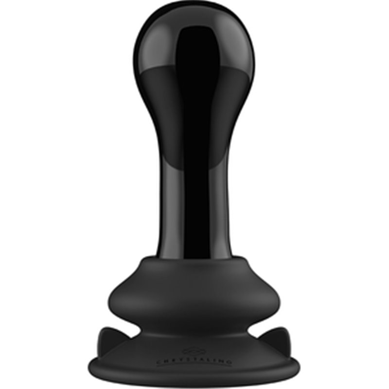 GLOBY - GLASS VIBRATOR - WITH SUCTION CUP AND REMOTE - RECHARGEABLE - 10 VELOCIDADES - NEGRO