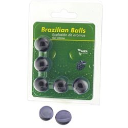 5 BRAZILIAN BALLS EXPLOSION DE AROMAS GEL INTIMO - FRUTAS DEL BOSQUE