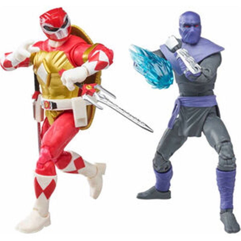 BLISTER FIGURAS RAPHAEL + FOOT SOLDIER TOMMY TORTUGAS NINJA POWER RANGERS 15CM