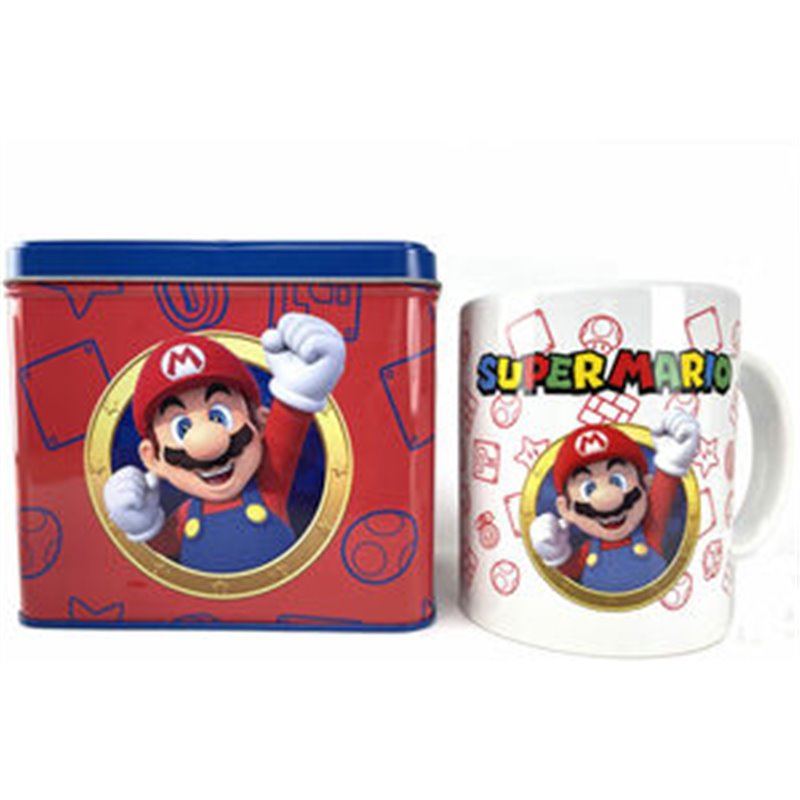 SET TAZA + HUCHA MARIO SUPER MARIO BROS NINTENDO