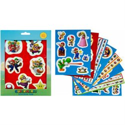 PACK 12 HOJAS PEGATINAS SUPER MARIO BROS