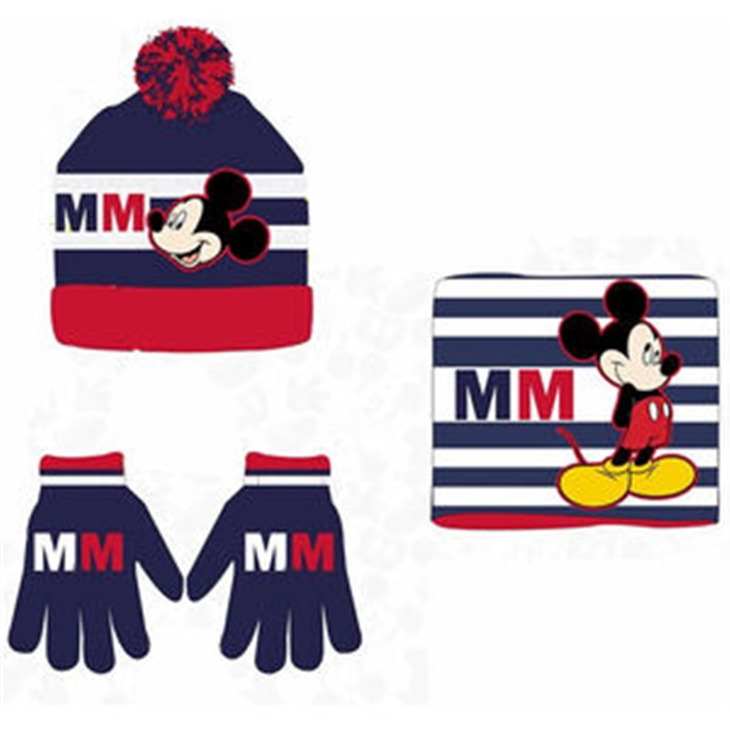 CONJUNTO GORRO GUANTES BRAGA CUELLO MICKEY DISNEY