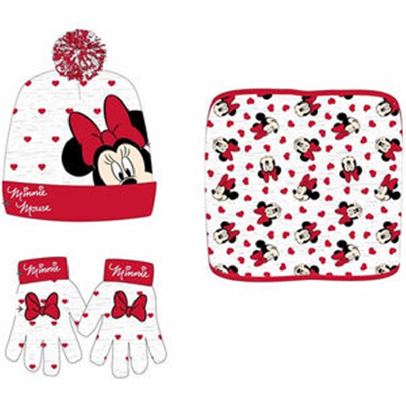 CONJUNTO GORRO GUANTES BRAGA CUELLO MINNIE DISNEY