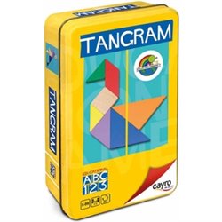 TANGRAM DE MADERA ECO EN CAJA METAL 15X15 CM