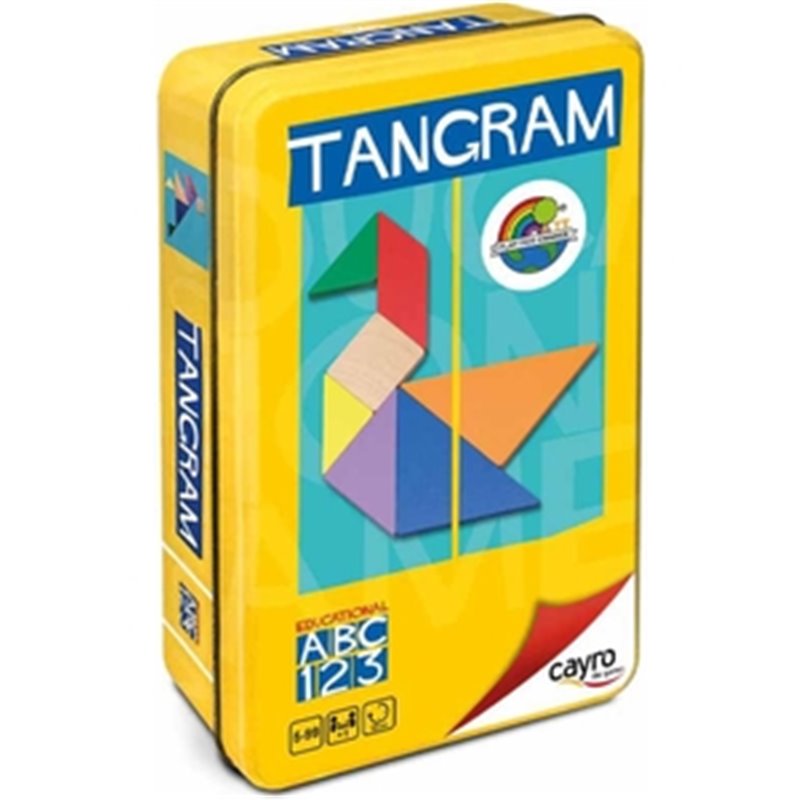 TANGRAM DE MADERA ECO EN CAJA METAL 15X15 CM