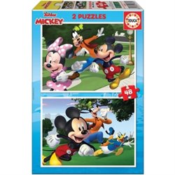 MICKEY&FRIENDS PUZZLE DOBLE 2X48