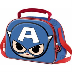 BOLSA PORTAMERIENDAS 3D BOBBLEHEAD CAPITAN AMERICA VENGADORES AVENGERS MARVEL