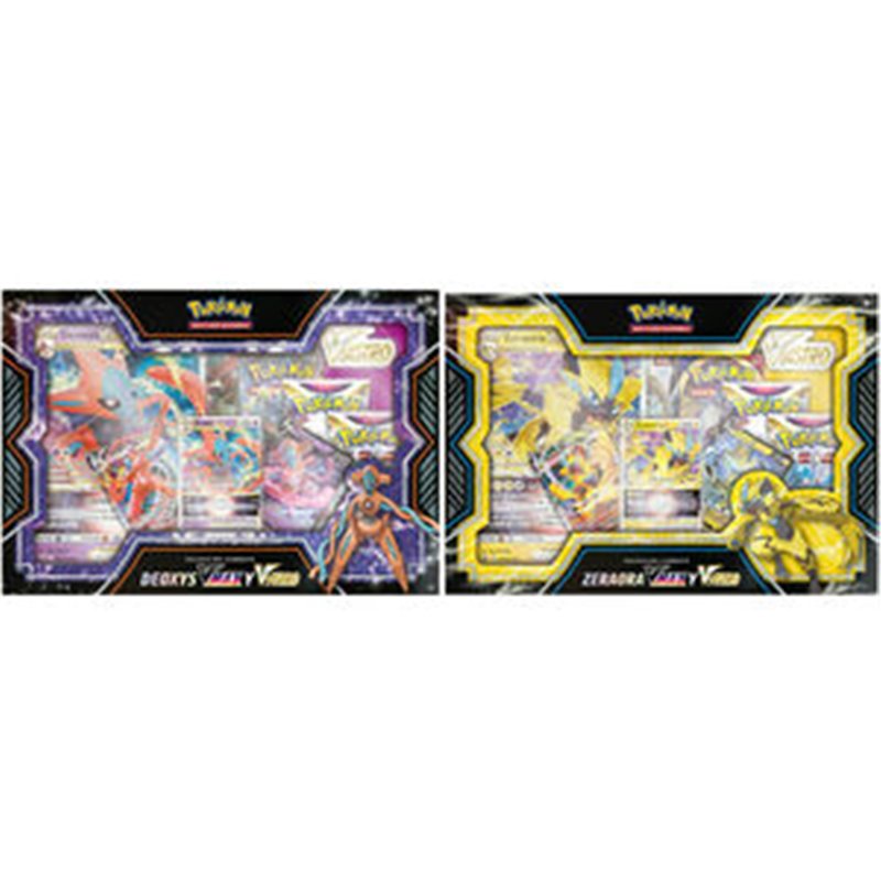 PACK 6 BLISTERS JUEGO CARTAS COLECCIONABLES DEOXYS VMAX & ZERAORA VMAX POKEMON SURTIDO