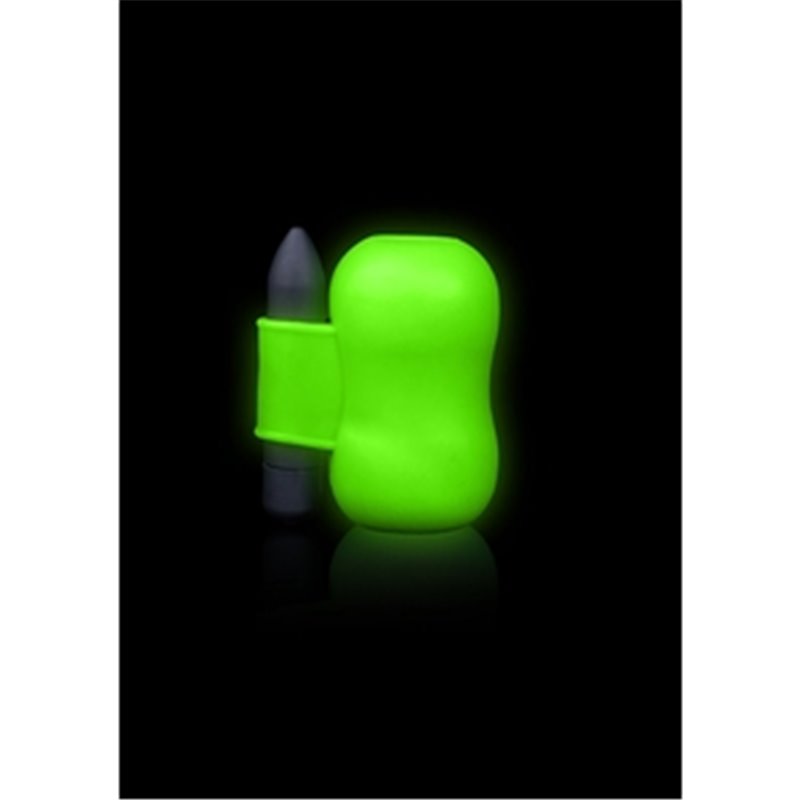 OUCH! - MASTURBADOR CON VIBRADOR FLUORESCENTE - GLOW IN THE DARK