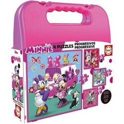 MALETA 4 PUZZLES PROGRESIVOS MINNIE