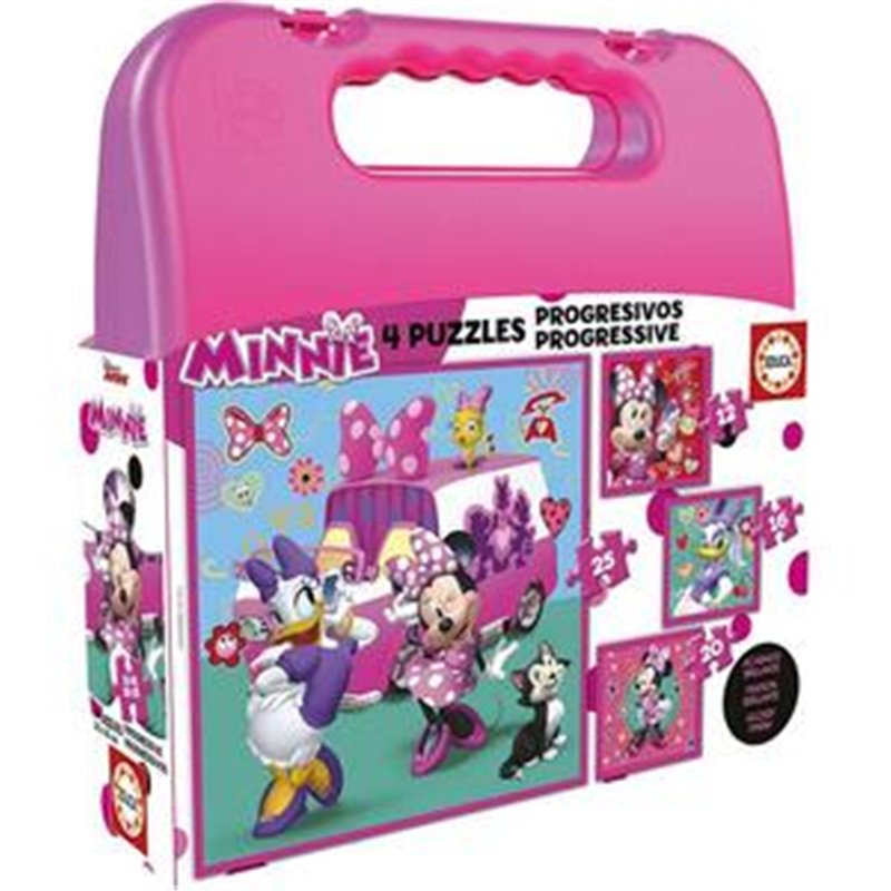 MALETA 4 PUZZLES PROGRESIVOS MINNIE