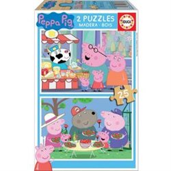 PEPPA PIG PUZZLE MADERA 2X25