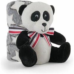 PELUCHE + MANTA SUAVE OSO PANDA 22CM