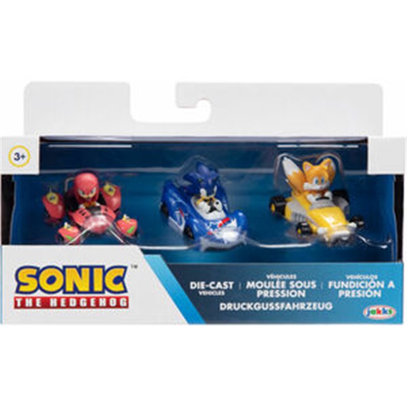 BLISTER 3 FIGURAS VEHICULO TEAM SONIC RACING 1/64