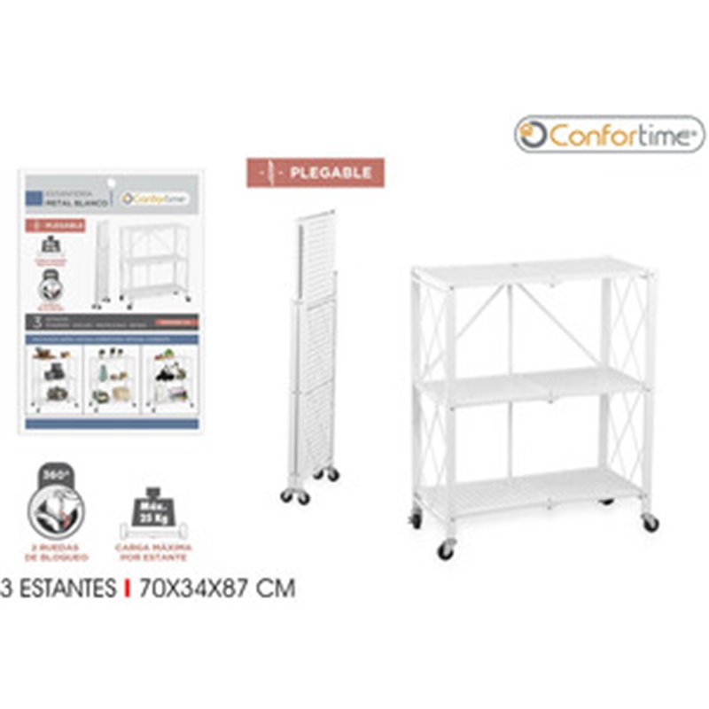 ESTANTERIA 3NIV.PLEGABLE 71X34X86CM CONFORTIME