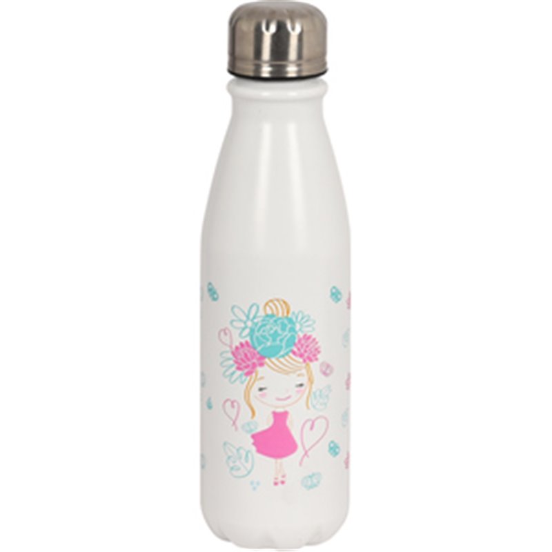 BOTELLA METALICA 500ML GLOWLAB KIDS "CUTE DOLL"