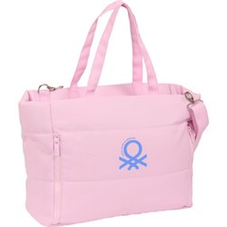 BOLSO CON BOLSILLO PARA PORTATIL 14,1 BENETTON "PINK"