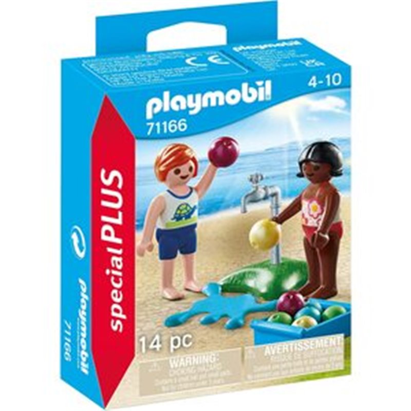 NIÑOS CON GLOBOS DE AGUA PLAYMOBIL