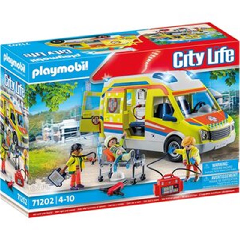 AMBULANCIA C/LUZ Y SONIDO PLAYMOBIL