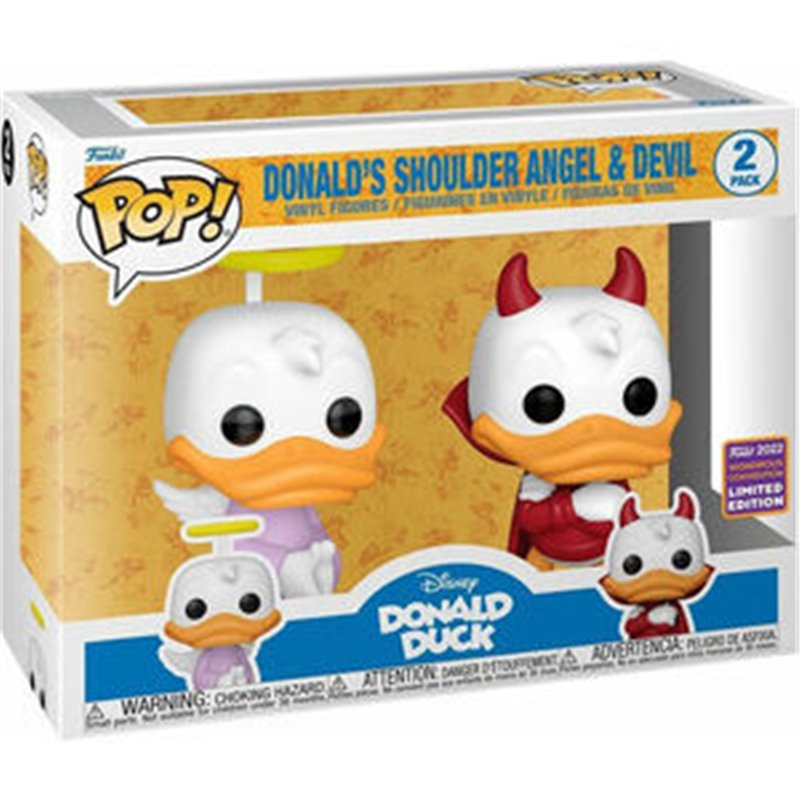 BLISTER 2 FIGURAS POP DISNEY DONALD DUCK - DONALD ANGEL & DEVIL EXCLUSIVE