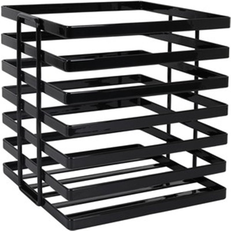 SOPORTECESTA METAL CUADRADO NEGRO 25X25