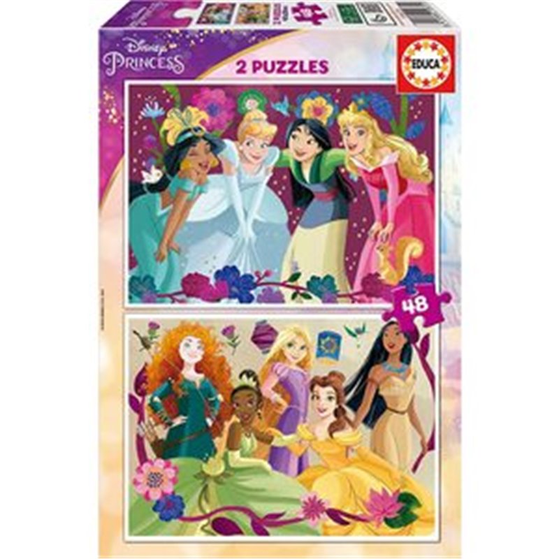 PUZZLE 2X48 PIEZAS. PRINCESAS DISNEY