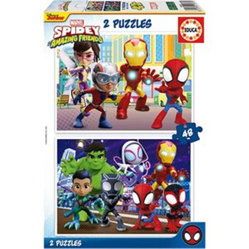 PUZZLE 2X48 PIEZAS. SPIDEY & FRIENDS