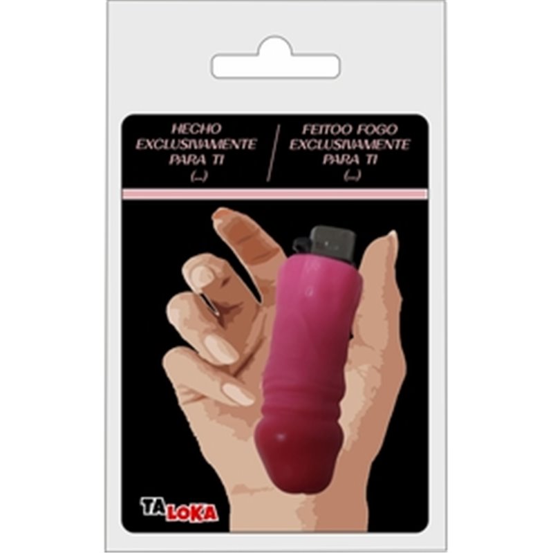 MECHERO EN FORMA DE PENE COLOR FUSCIA ( RECARGABLE 100 %) CON FRASES DIVERTIDAS