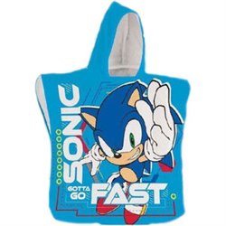 PONCHO TOALLA SONIC THE HEDGEHOG MICROFIBRA